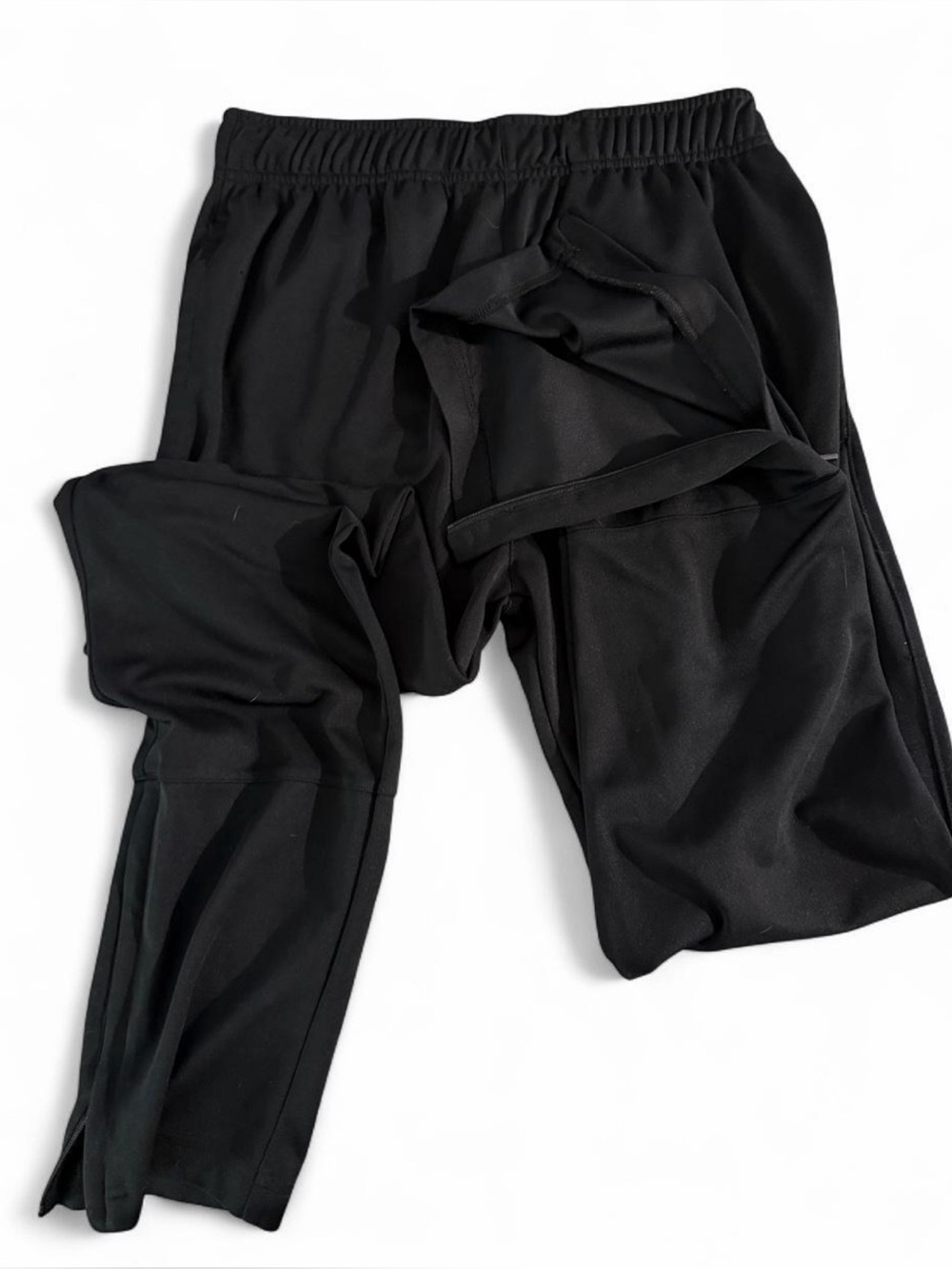 (818-2) Badger Sport Black Athletic Track Pants Medium Ankle Calves Zip